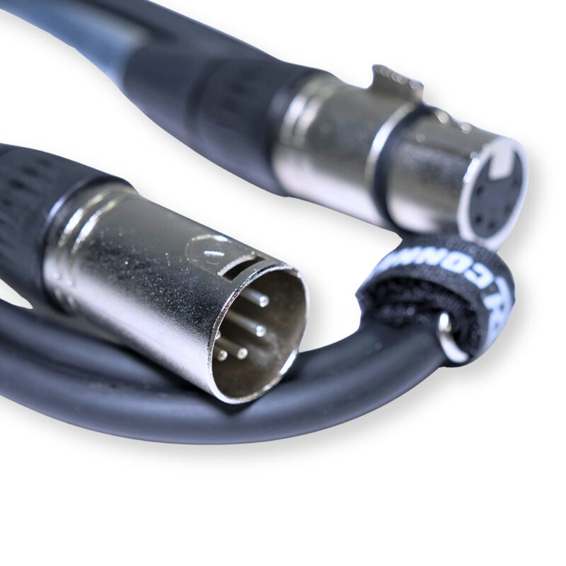 2x PD Connex CX102-1 5-Pin XLR DMX Lighting Cable – Male/Female 1.5m