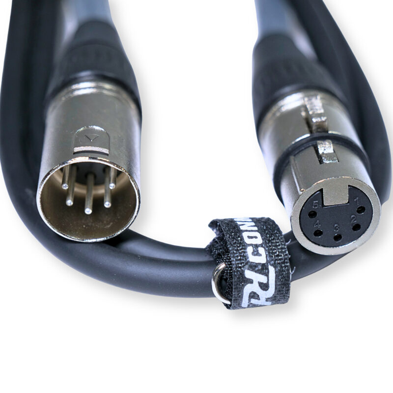 2x PD Connex CX102-1 5-Pin XLR DMX Lighting Cable – Male/Female 1.5m