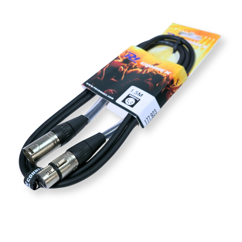 2x PD Connex CX102-1 5-Pin XLR DMX Lighting Cable – Male/Female 1.5m