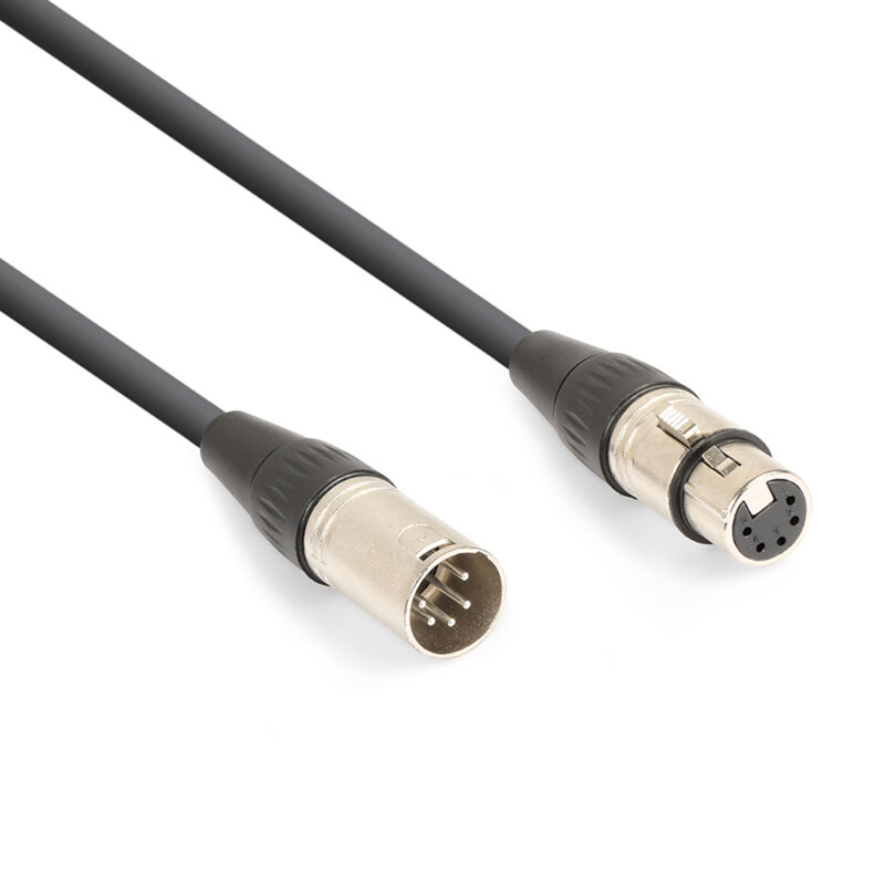 2x PD Connex CX102-12 5-Pin XLR DMX Lighting Cable – Male/Female 12m