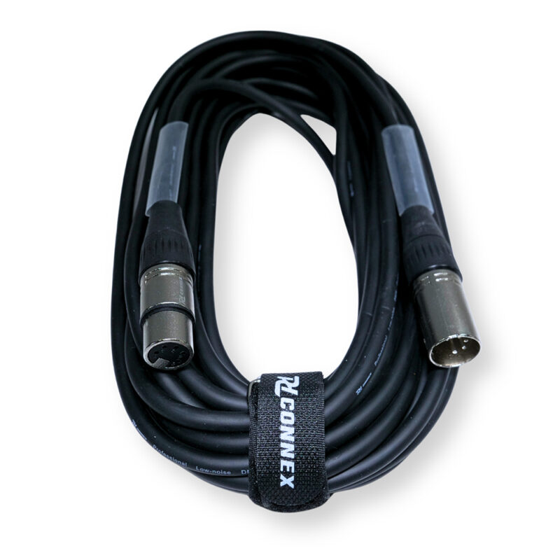 2x PD Connex CX102-12 5-Pin XLR DMX Lighting Cable – Male/Female 12m