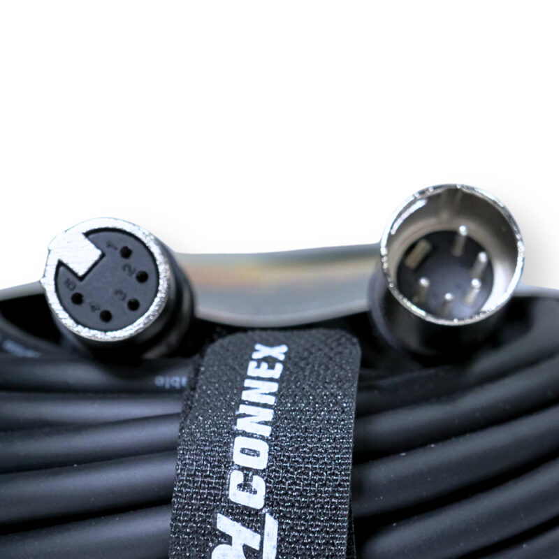 2x PD Connex CX102-20 5-Pin XLR DMX Lighting Cable – Male/Female 20m