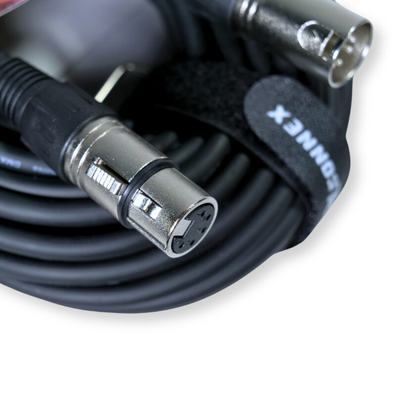 2x PD Connex CX102-20 5-Pin XLR DMX Lighting Cable – Male/Female 20m