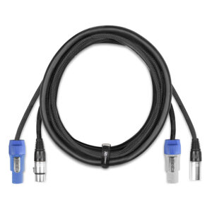 4x PD Connex CX06-0.50 Combi Locking Power and 3-Pin DMX Cable – 0.5m