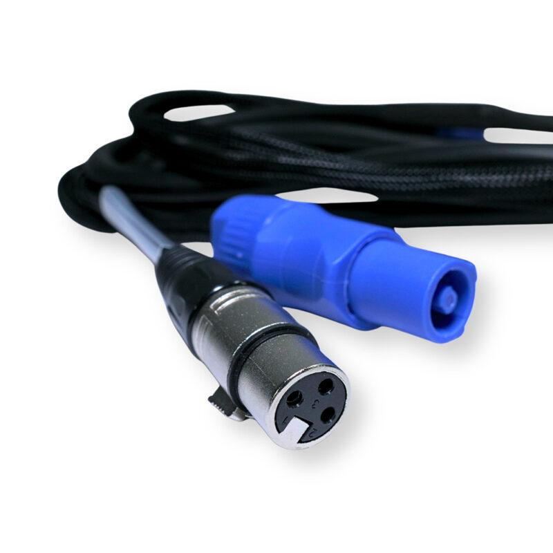 2x PD Connex CX06-2 Combi Locking Power and 3-Pin DMX Cable – 2m