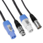 2x PD Connex CX06-2 Combi Locking Power and 3-Pin DMX Cable – 2m
