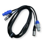 2x PD Connex CX06-2 Combi Locking Power and 3-Pin DMX Cable – 2m