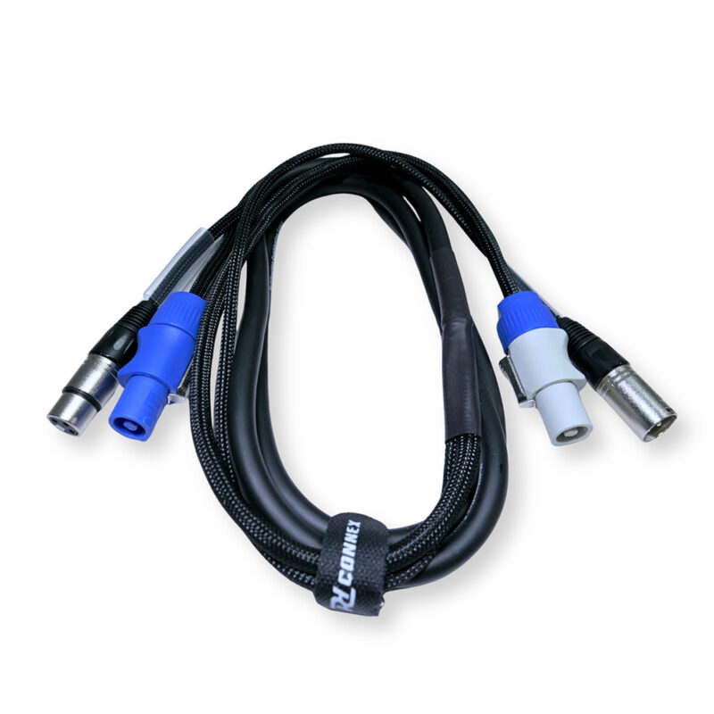 PD Connex CX06-2 Combi Locking Power and 3-Pin DMX Cable – 2m