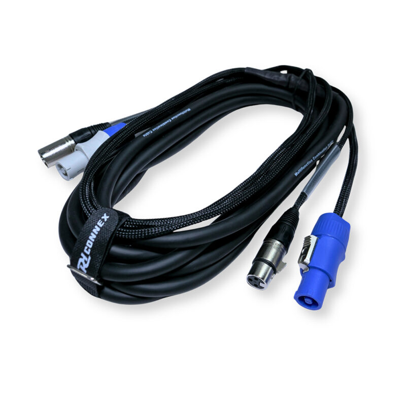 2x PD Connex CX06-5 Combi Locking Power and 3-Pin DMX Cable – 5m