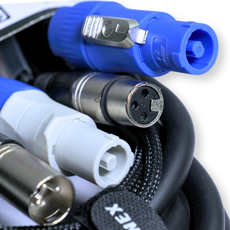 2x PD Connex CX06-5 Combi Locking Power and 3-Pin DMX Cable – 5m