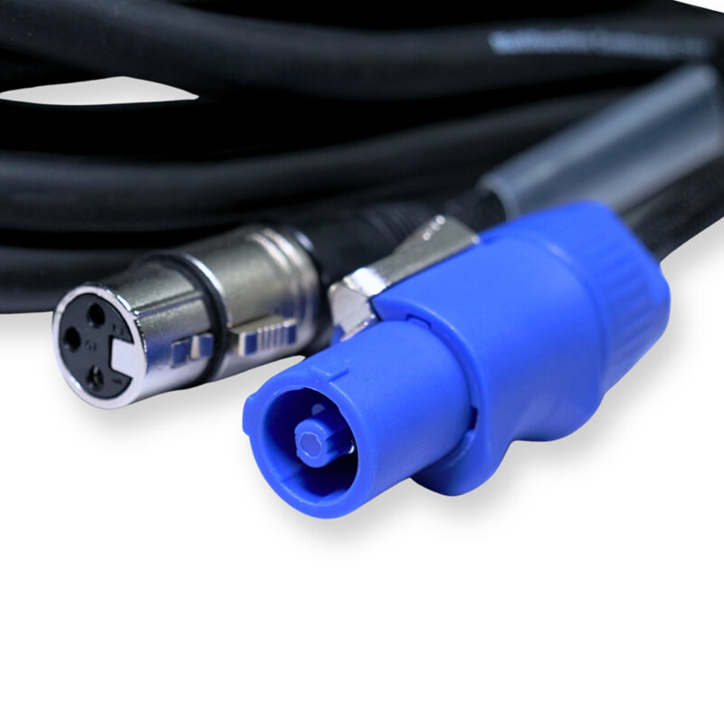 2x PD Connex CX06-5 Combi Locking Power and 3-Pin DMX Cable – 5m
