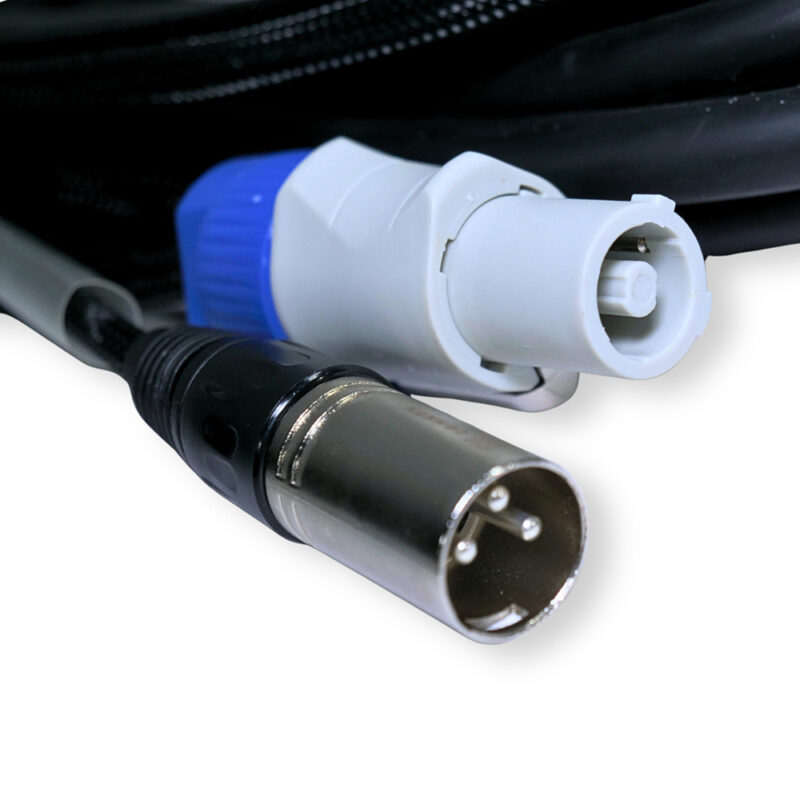 2x PD Connex CX06-5 Combi Locking Power and 3-Pin DMX Cable – 5m
