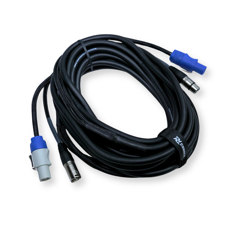 4x PD Connex CX06-10 Combi Locking Power and 3-Pin DMX Cable – 10m