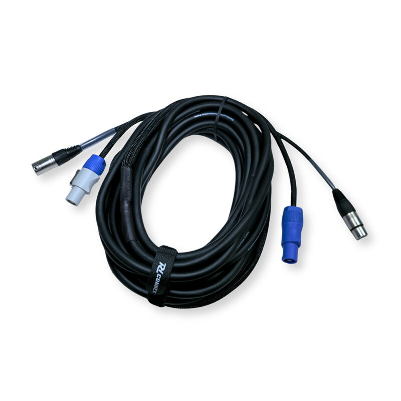 4x PD Connex CX06-10 Combi Locking Power and 3-Pin DMX Cable – 10m
