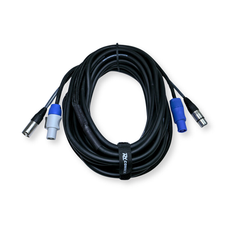 4x PD Connex CX06-10 Combi Locking Power and 3-Pin DMX Cable – 10m