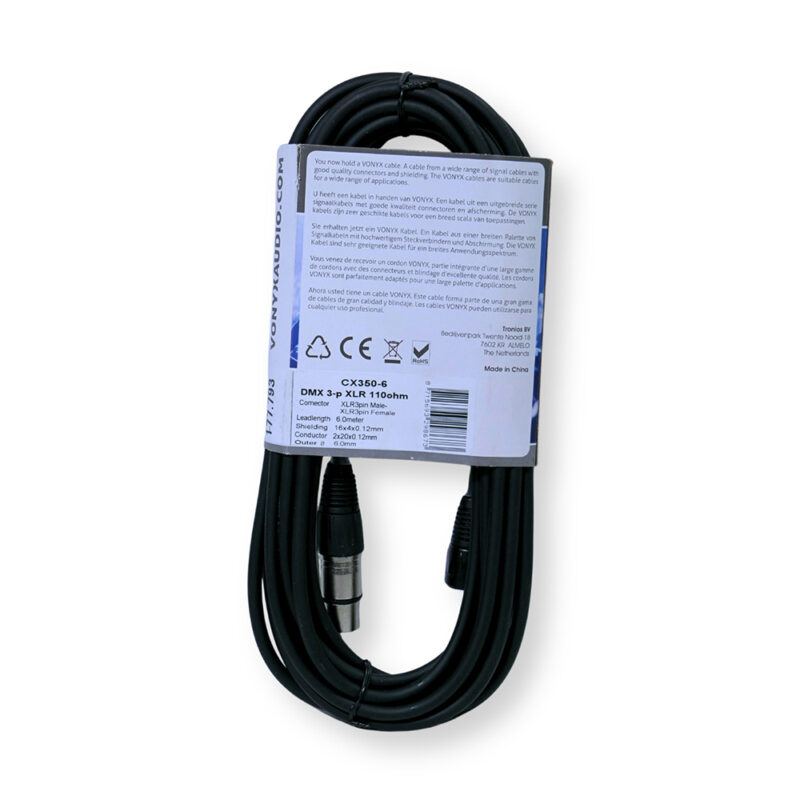 2x PD Connex CX350-6 AES Digital Audio & DMX XLR Cable  – 110-Ohm 6m