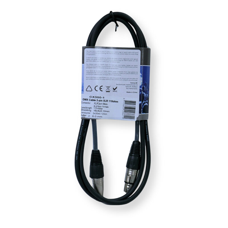 PD Connex CX350-1 AES Digital Audio & DMX XLR Cable  – 110-Ohm 1.5m