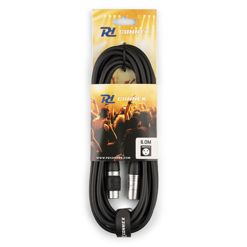 2x PD Connex CX104-6 Outdooor IP65 3-Pin DMX Lighting Cable – 6m