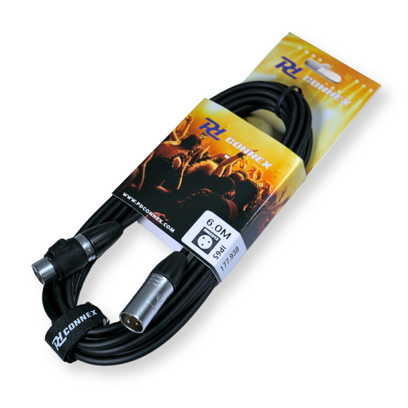 2x PD Connex CX104-6 Outdooor IP65 3-Pin DMX Lighting Cable – 6m