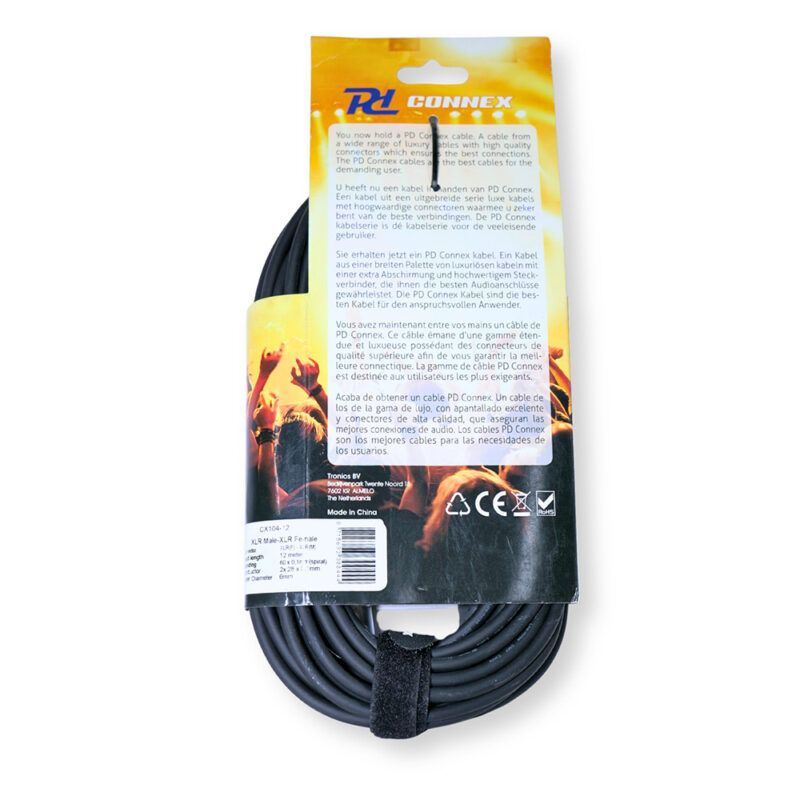 2x PD Connex CX104-12 Outdooor IP65 3-Pin DMX Lighting Cable – 12m