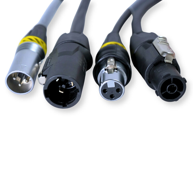 2x PD Connex CX07-2 Combi Locking Power TR and 3-Pin DMX Cable – 2m