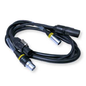 2x PD Connex CX07-2 Combi Locking Power TR and 3-Pin DMX Cable – 2m
