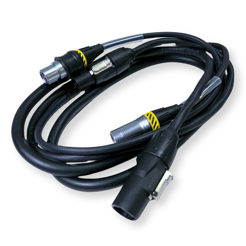 2x PD Connex CX07-2 Combi Locking Power TR and 3-Pin DMX Cable – 2m