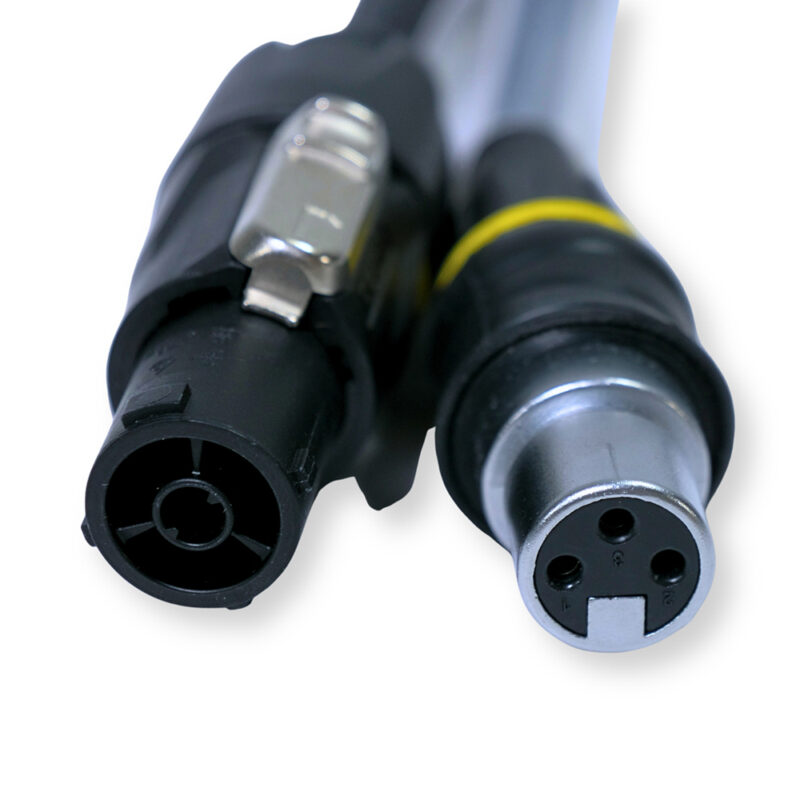 2x PD Connex CX07-2 Combi Locking Power TR and 3-Pin DMX Cable – 2m