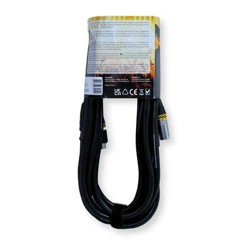 4x PD Connex CX07-5 Combi Locking Power TR and 3-Pin DMX Cable – 5m