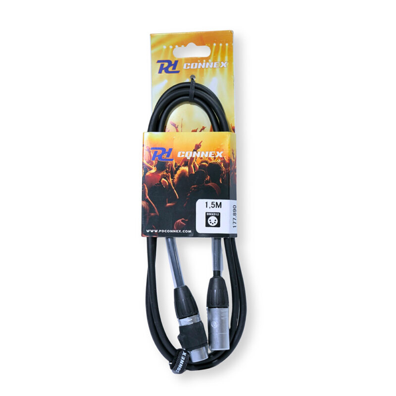 2x PD Connex CX109-1 Outdoor IP65 5-Pin DMX Lighting Cable – 1.5m