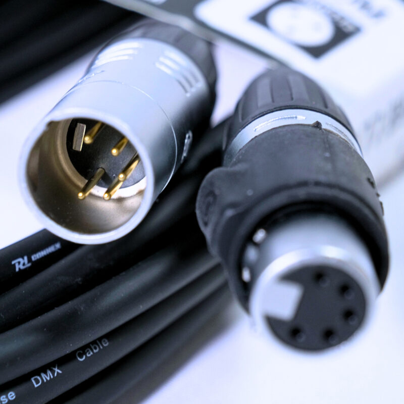 2x PD Connex CX109-6 Outdooor IP65 5-Pin DMX Lighting Cable – 6m
