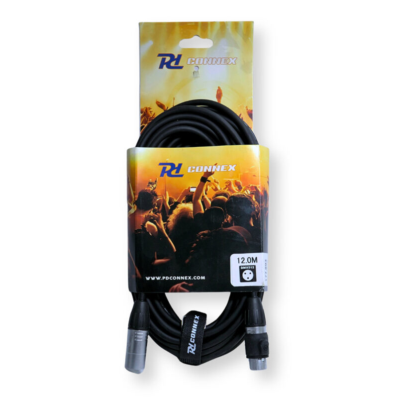 2x PD Connex CX109-12 Outdooor IP65 5-Pin DMX Lighting Cable – 12m