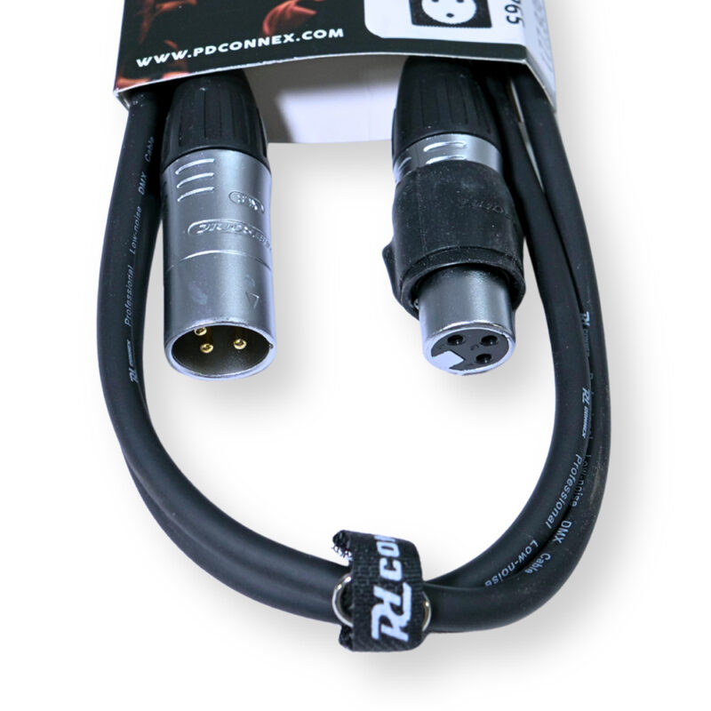 2x PD Connex CX104-1 Outdoor IP65 3-Pin DMX Lighting Cable – 1.5m