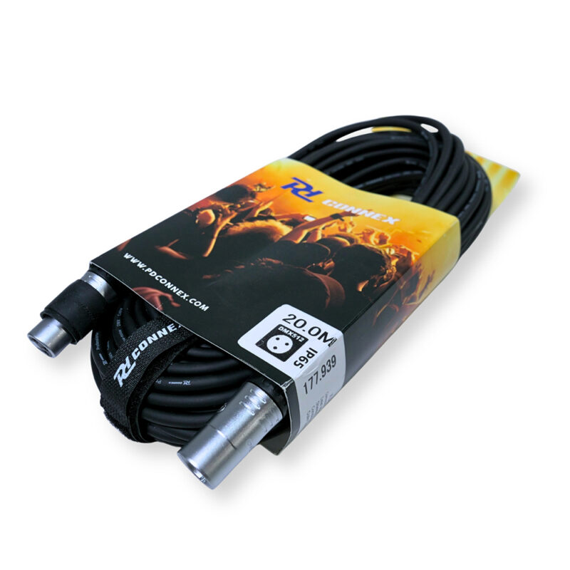 2x PD Connex CX104-20 Outdooor IP65 3-Pin DMX Lighting Cable – 20m