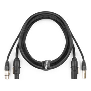 2x PD Connex CX07-0.50 Combi TR Power and 3-Pin DMX Cable – 0.5m