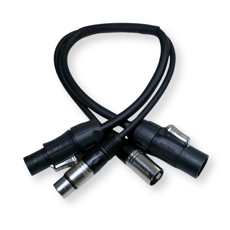 2x PD Connex CX07-0.50 Combi TR Power and 3-Pin DMX Cable – 0.5m