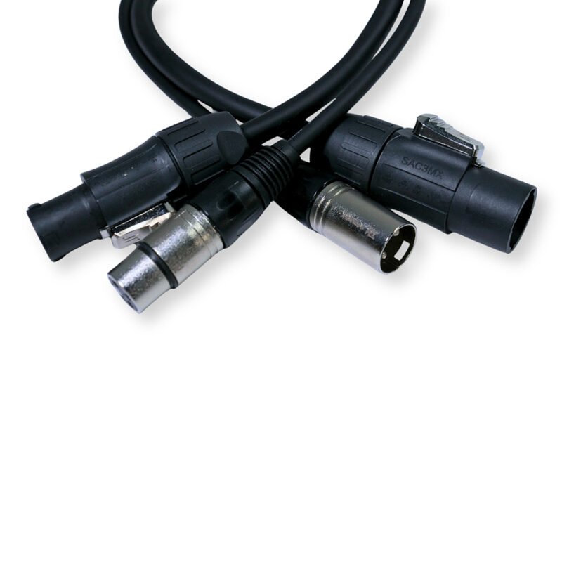 2x PD Connex CX07-0.50 Combi TR Power and 3-Pin DMX Cable – 0.5m
