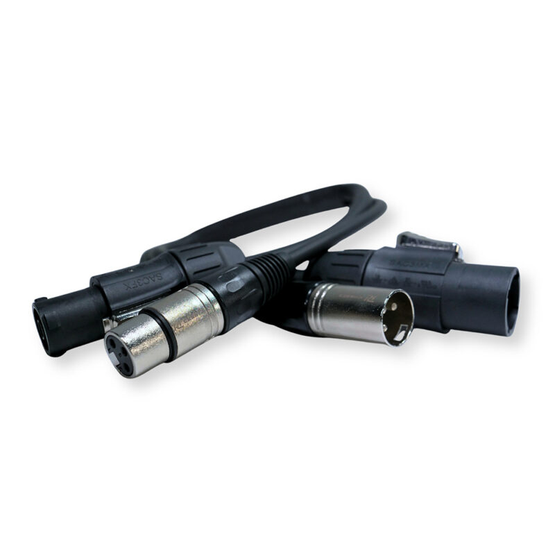 2x PD Connex CX07-0.50 Combi TR Power and 3-Pin DMX Cable – 0.5m