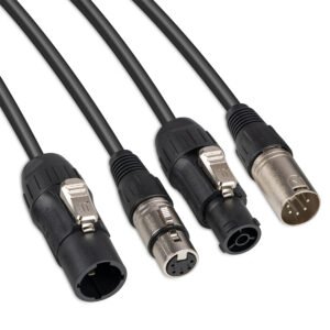 PD Connex CX07-0.50 Combi TR Power and 3-Pin DMX Cable – 0.5m