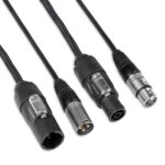 2x PD Connex CX07-0.35 Combi TR Power and 3-Pin DMX Cable – 0.35m