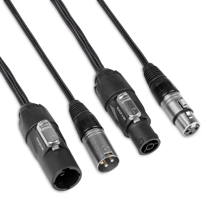 2x PD Connex CX07-0.35 Combi TR Power and 3-Pin DMX Cable – 0.35m