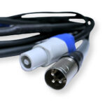 2x PD Connex CX06-0.50 Combi Locking Power and 3-Pin DMX Cable – 0.5m