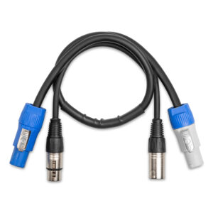 2x PD Connex CX06-0.50 Combi Locking Power and 3-Pin DMX Cable – 0.5m