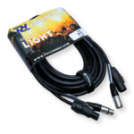 2x PD Connex CX07-10 Combi Locking Power TR and 3-Pin DMX Cable – 10m