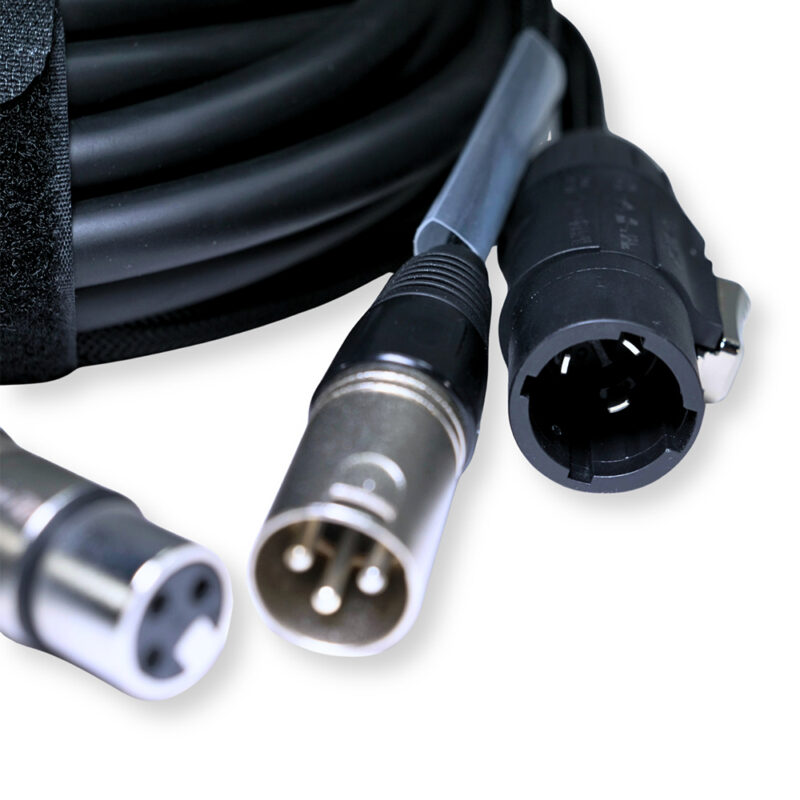 2x PD Connex CX07-10 Combi Locking Power TR and 3-Pin DMX Cable – 10m