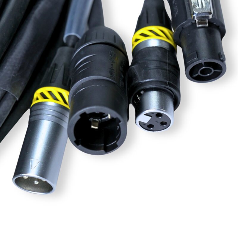 2x PD Connex CX07-15 Combi Locking Power TR and 3-Pin DMX Cable – 15m