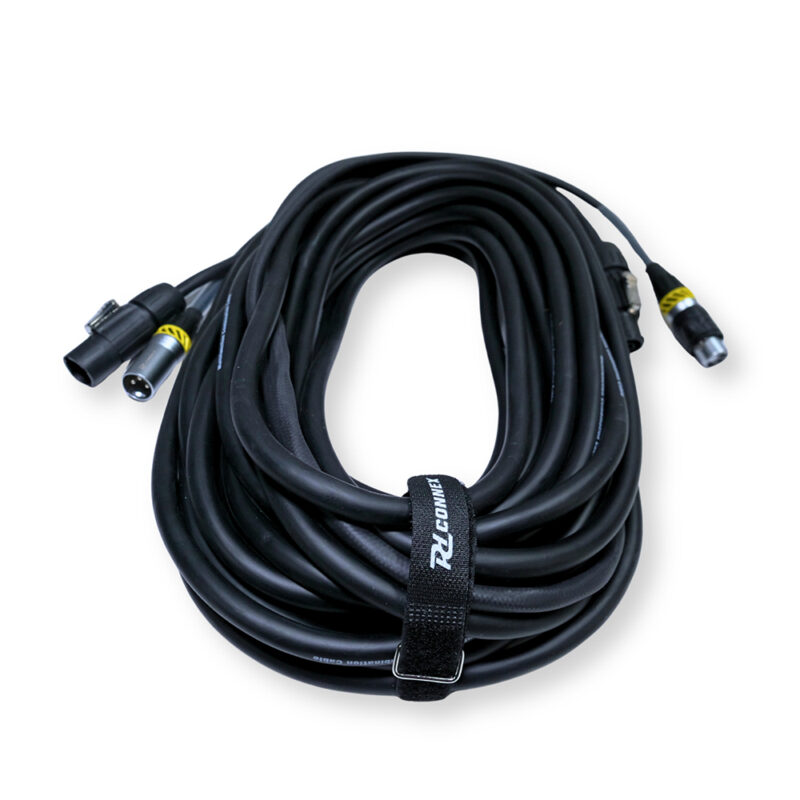 2x PD Connex CX07-15 Combi Locking Power TR and 3-Pin DMX Cable – 15m