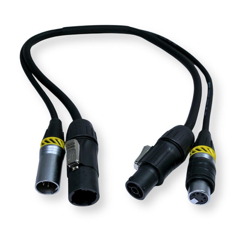 2x PD Connex CX13-0.50 Combi TR Power and 5-Pin DMX Cable – 0.5m