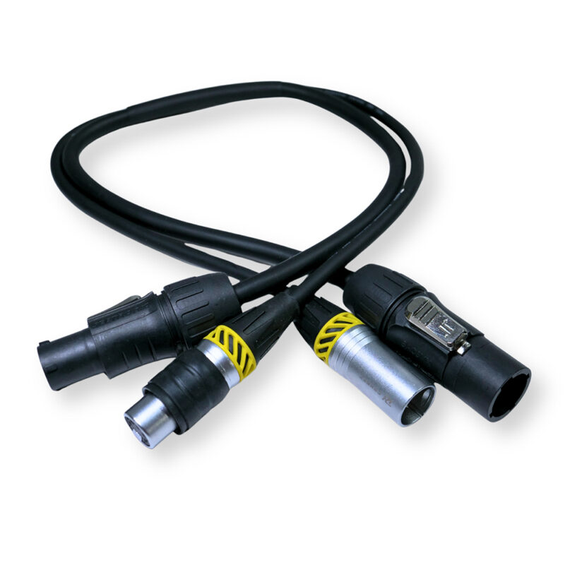 2x PD Connex CX13-0.50 Combi TR Power and 5-Pin DMX Cable – 0.5m