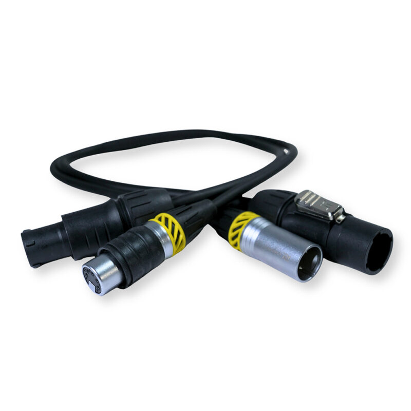 2x PD Connex CX13-0.50 Combi TR Power and 5-Pin DMX Cable – 0.5m